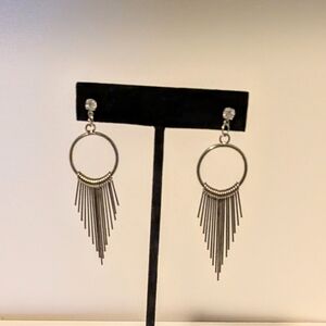 Elegant Silver Fringe Earrings